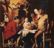 Jacob Jordaens The Satyr and the Farmer's Family oil